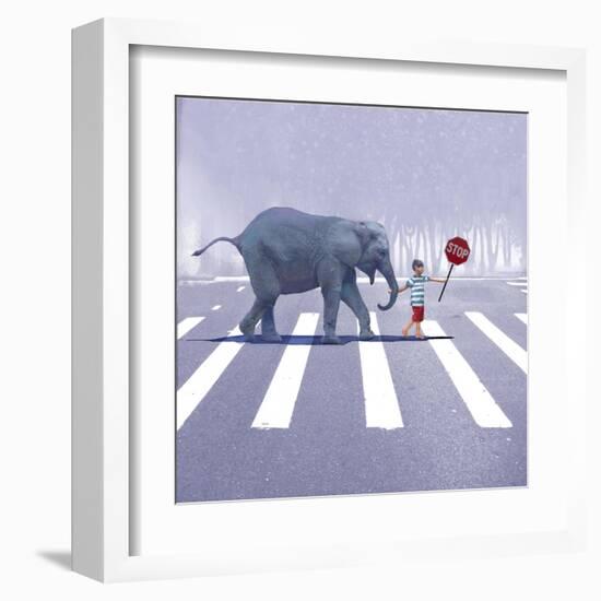 Elephant Crossing-Nancy Tillman-Framed Art Print