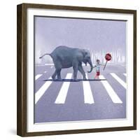 Elephant Crossing-Nancy Tillman-Framed Premium Giclee Print