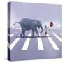 Elephant Crossing-Nancy Tillman-Stretched Canvas