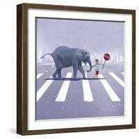 Elephant Crossing-Nancy Tillman-Framed Art Print