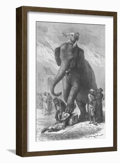 Elephant Crushing Victim's Head-null-Framed Giclee Print