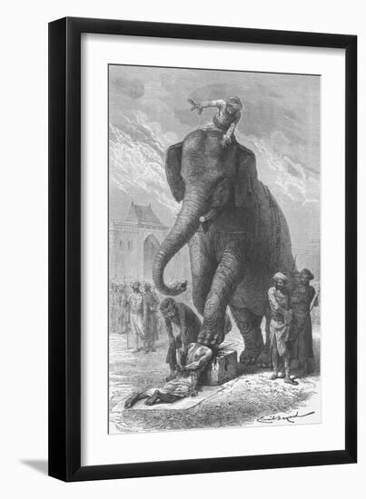 Elephant Crushing Victim's Head-null-Framed Giclee Print