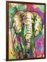 Elephant Dark Bright Henna-OnRei-Framed Art Print