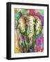 Elephant Dark Bright Henna-OnRei-Framed Art Print