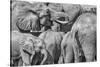 Elephant family, Amboseli National Park, Africa-John Wilson-Stretched Canvas