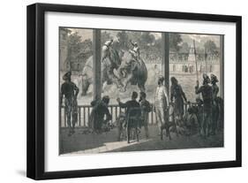 Elephant Fight at Baroda, 1896-null-Framed Giclee Print