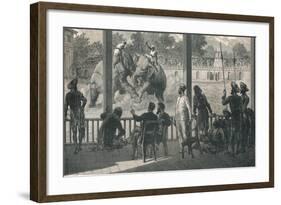 Elephant Fight at Baroda, 1896-null-Framed Giclee Print