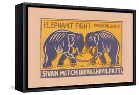 Elephant Fight-null-Framed Stretched Canvas