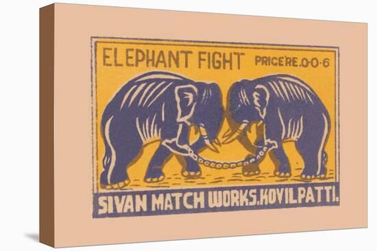 Elephant Fight-null-Stretched Canvas