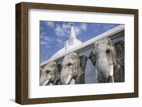 Elephant Frieze at Ruvanvelisaya Dagoba-Jon Hicks-Framed Photographic Print