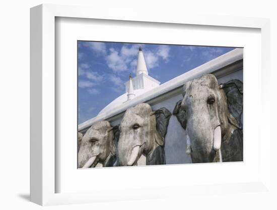 Elephant Frieze at Ruvanvelisaya Dagoba-Jon Hicks-Framed Photographic Print