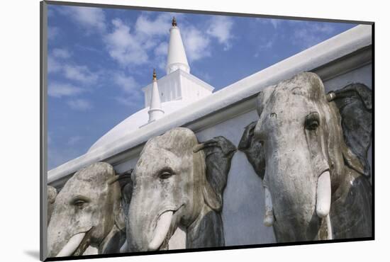 Elephant Frieze at Ruvanvelisaya Dagoba-Jon Hicks-Mounted Photographic Print