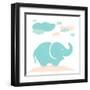 Elephant Fun Cream-Milli Villa-Framed Art Print
