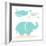 Elephant Fun Cream-Milli Villa-Framed Art Print