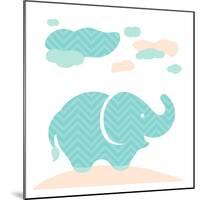 Elephant Fun Cream-Milli Villa-Mounted Art Print