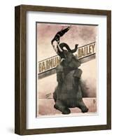 Elephant Gray Barnum and Bailey-null-Framed Giclee Print