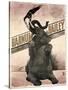 Elephant Gray Barnum and Bailey-null-Stretched Canvas