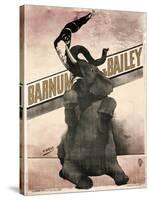 Elephant Gray Barnum and Bailey-null-Stretched Canvas