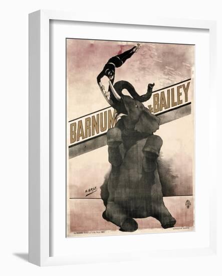 Elephant Gray Barnum and Bailey-null-Framed Giclee Print