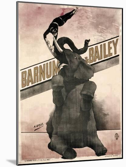 Elephant Gray Barnum and Bailey-null-Mounted Giclee Print