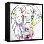 Elephant Head Colorful-OnRei-Framed Stretched Canvas