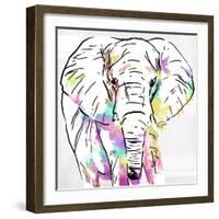 Elephant Head Colorful-OnRei-Framed Art Print