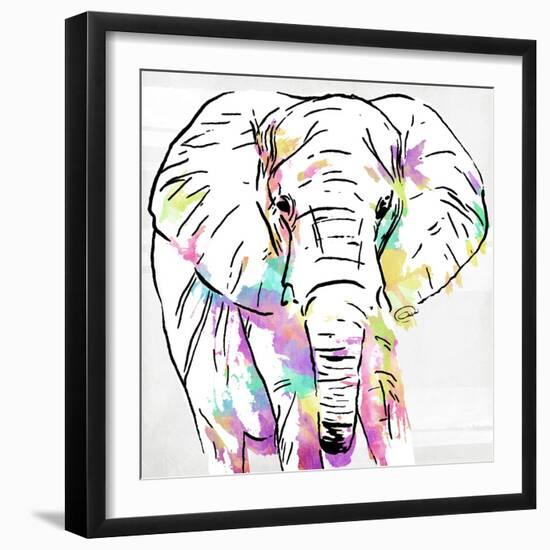 Elephant Head Colorful-OnRei-Framed Art Print