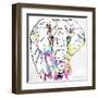 Elephant Head Colorful-OnRei-Framed Art Print