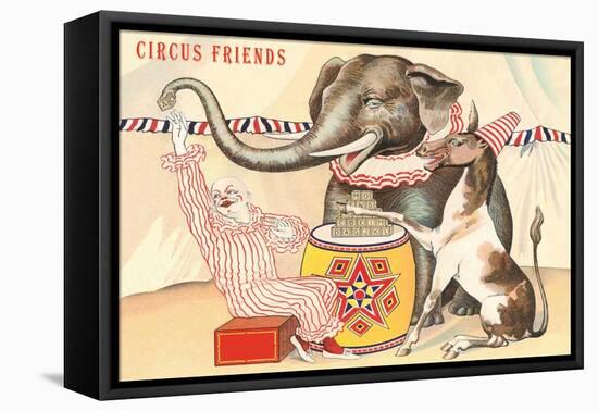 Elephant, Horse, Clown with Blocks-null-Framed Stretched Canvas