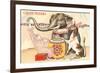 Elephant, Horse, Clown with Blocks-null-Framed Art Print