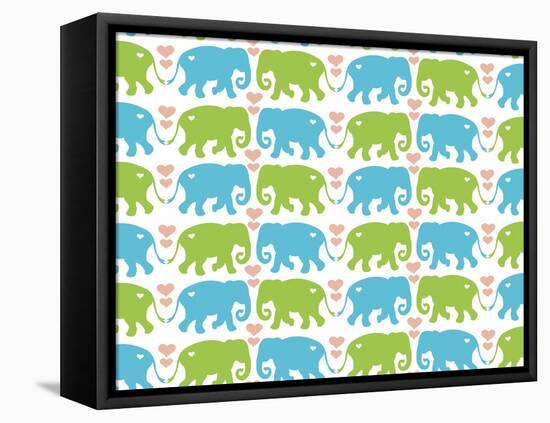 Elephant Hugs-Joanne Paynter Design-Framed Stretched Canvas