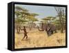 Elephant Hunt Africa-Agnes M Goodall-Framed Stretched Canvas