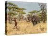 Elephant Hunt Africa-Agnes M Goodall-Stretched Canvas