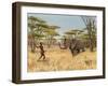 Elephant Hunt Africa-Agnes M Goodall-Framed Art Print