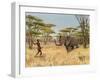 Elephant Hunt Africa-Agnes M Goodall-Framed Art Print