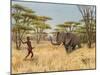 Elephant Hunt Africa-Agnes M Goodall-Mounted Art Print