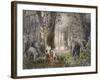 Elephant Hunt in Logalla, c.1859-Graf Emanuel Andrasy-Framed Giclee Print