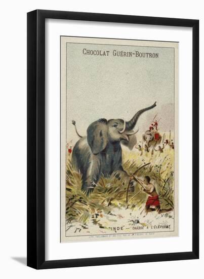 Elephant Hunt, India-null-Framed Giclee Print