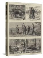 Elephant Hunting in Ceylon-null-Stretched Canvas