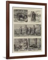 Elephant Hunting in Ceylon-null-Framed Giclee Print