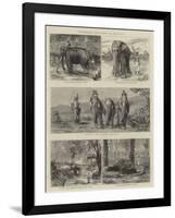 Elephant Hunting in Ceylon-null-Framed Giclee Print