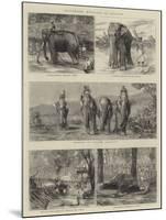 Elephant Hunting in Ceylon-null-Mounted Giclee Print