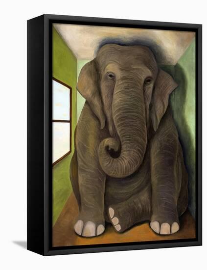 Elephant in a Room Cracks-Leah Saulnier-Framed Stretched Canvas