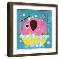 Elephant in Bathtub-Nancy Lee-Framed Art Print