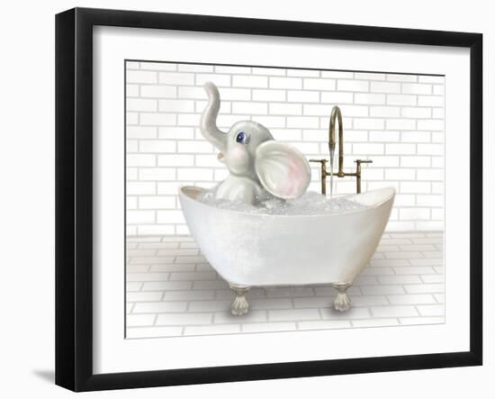 Elephant In Bathtub-Matthew Piotrowicz-Framed Art Print