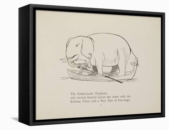 Elephant in Row Boat From a Collection Of Poems and Songs by Edward Lear-Edward Lear-Framed Stretched Canvas