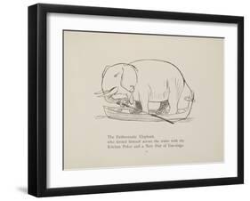 Elephant in Row Boat From a Collection Of Poems and Songs by Edward Lear-Edward Lear-Framed Giclee Print