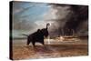 Elephant in Shallow Waters of Shire River, 1859-Thomas Baines-Stretched Canvas