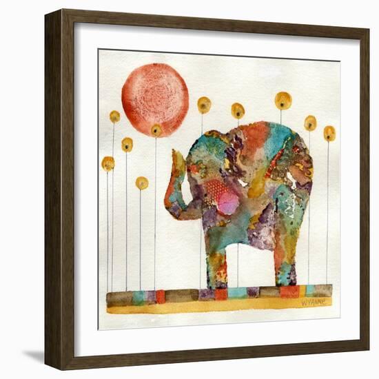 Elephant in Sunflower Field-Wyanne-Framed Giclee Print