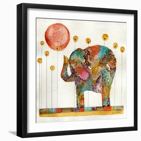 Elephant in Sunflower Field-Wyanne-Framed Giclee Print